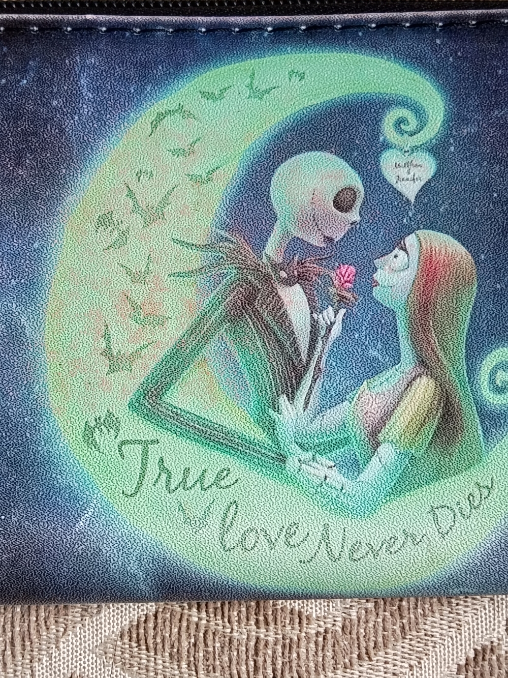 Loungefly Blue Teal Nighttime 'True Love Never Dies' Wallet - Picture 2 of 4